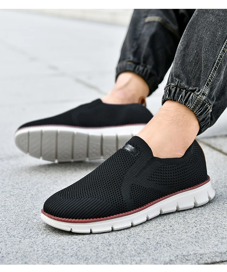 Summer New Men's Sports Shoes Breathable Mesh Cloth Shoes Outdoor Casual Shoes Men's Non-Slip Flying Woven Shoes Plus Size 50