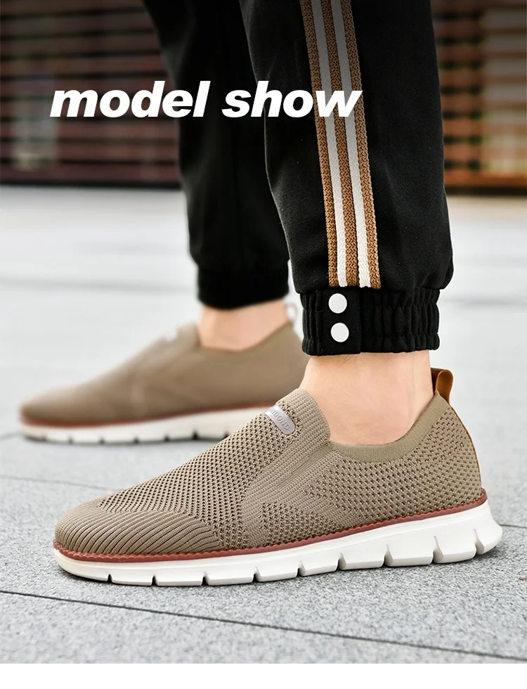 Summer New Men's Sports Shoes Breathable Mesh Cloth Shoes Outdoor Casual Shoes Men's Non-Slip Flying Woven Shoes Plus Size 50