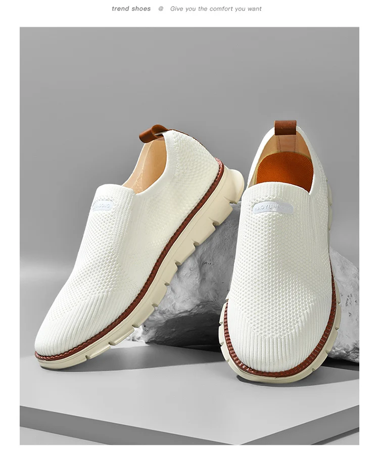 Summer New Men's Sports Shoes Breathable Mesh Cloth Shoes Outdoor Casual Shoes Men's Non-Slip Flying Woven Shoes Plus Size 50