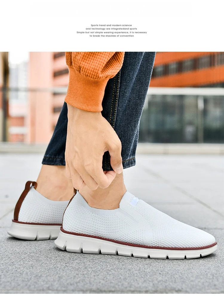 Summer New Men's Sports Shoes Breathable Mesh Cloth Shoes Outdoor Casual Shoes Men's Non-Slip Flying Woven Shoes Plus Size 50
