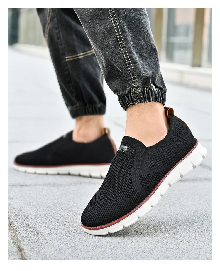 Summer New Men's Sports Shoes Breathable Mesh Cloth Shoes Outdoor Casual Shoes Men's Non-Slip Flying Woven Shoes Plus Size 50