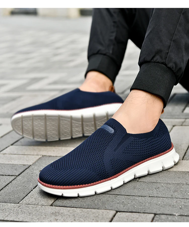 Summer New Men's Sports Shoes Breathable Mesh Cloth Shoes Outdoor Casual Shoes Men's Non-Slip Flying Woven Shoes Plus Size 50