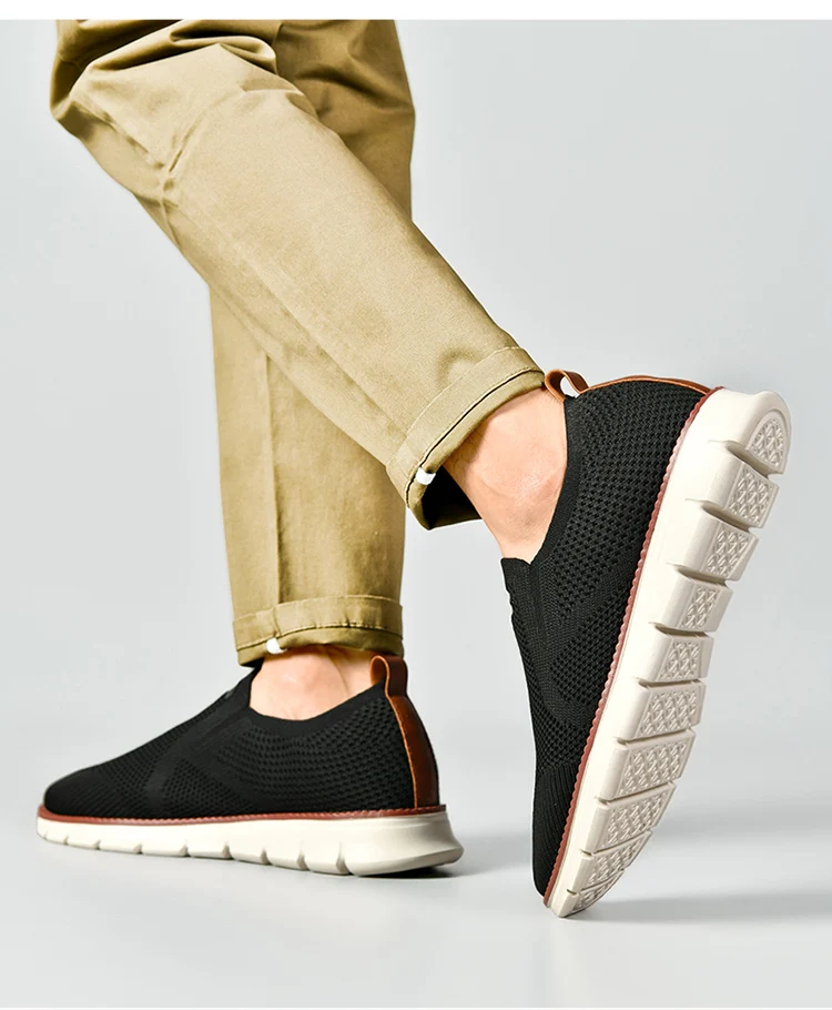 Summer New Men's Sports Shoes Breathable Mesh Cloth Shoes Outdoor Casual Shoes Men's Non-Slip Flying Woven Shoes Plus Size 50
