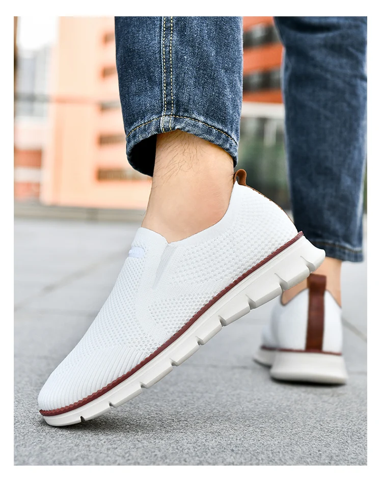 Summer New Men's Sports Shoes Breathable Mesh Cloth Shoes Outdoor Casual Shoes Men's Non-Slip Flying Woven Shoes Plus Size 50