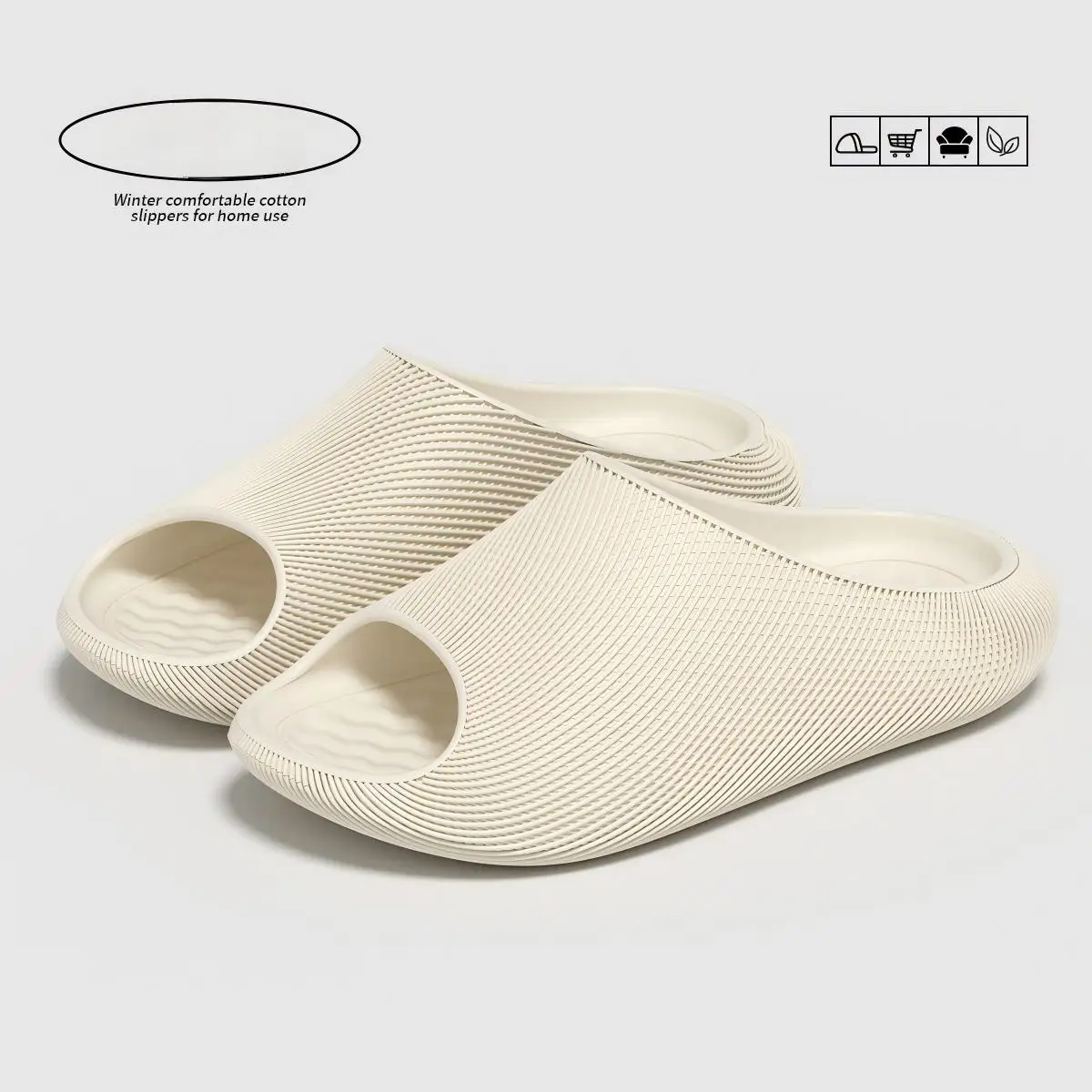Men's High-End Slippers with a Stepping-On-Clouds Feel, New Summer Model for Couples, Indoor Home Bathroom Non-Slip Anti-Odor Thick-Soled Sandals for Outdoor Wear