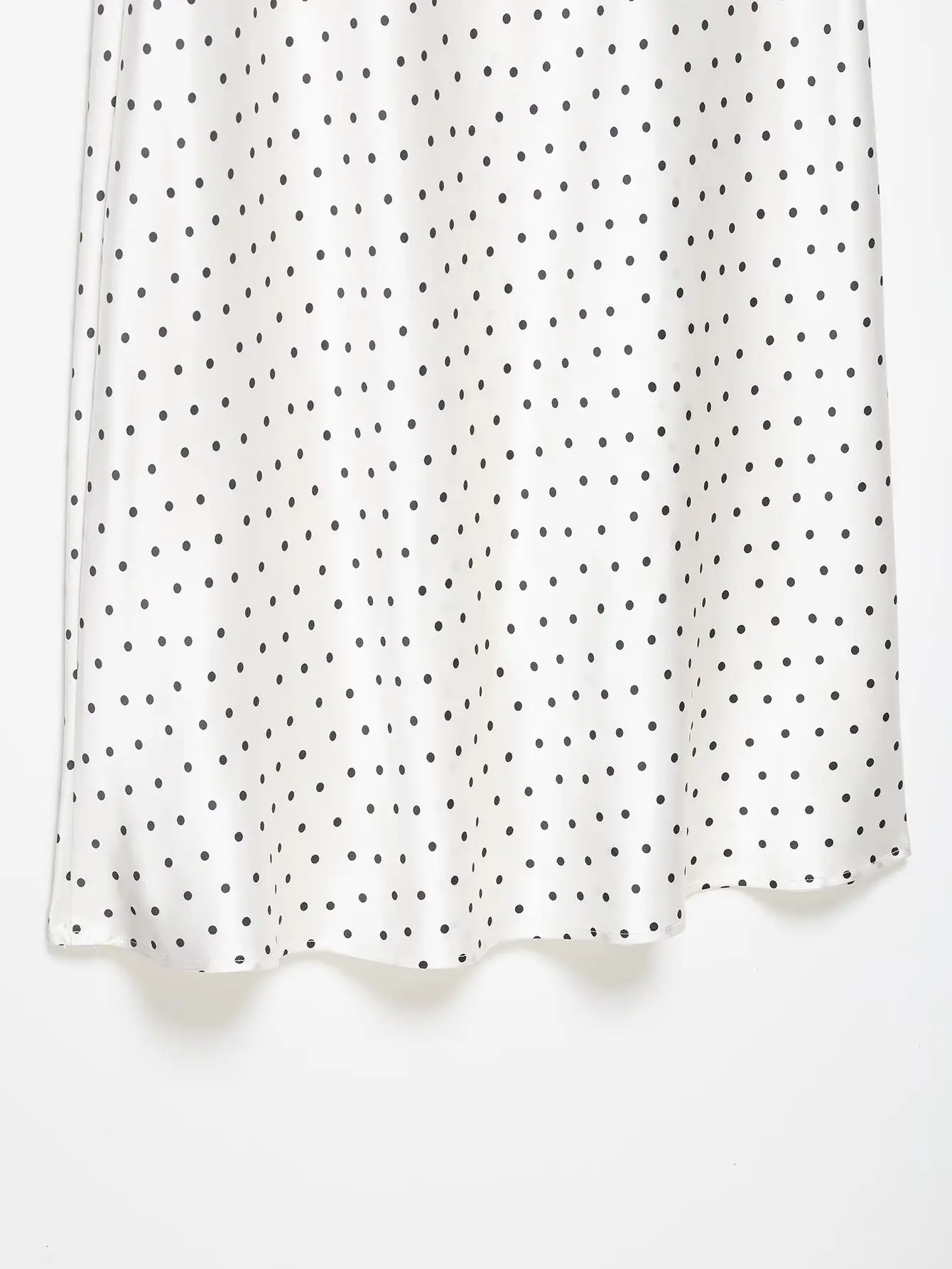HH Women Elegant Polka Dot Satin Midi Skirt High Waist Silky Long Skirt Casual Daily Office Wear Retro Summer Streetwear