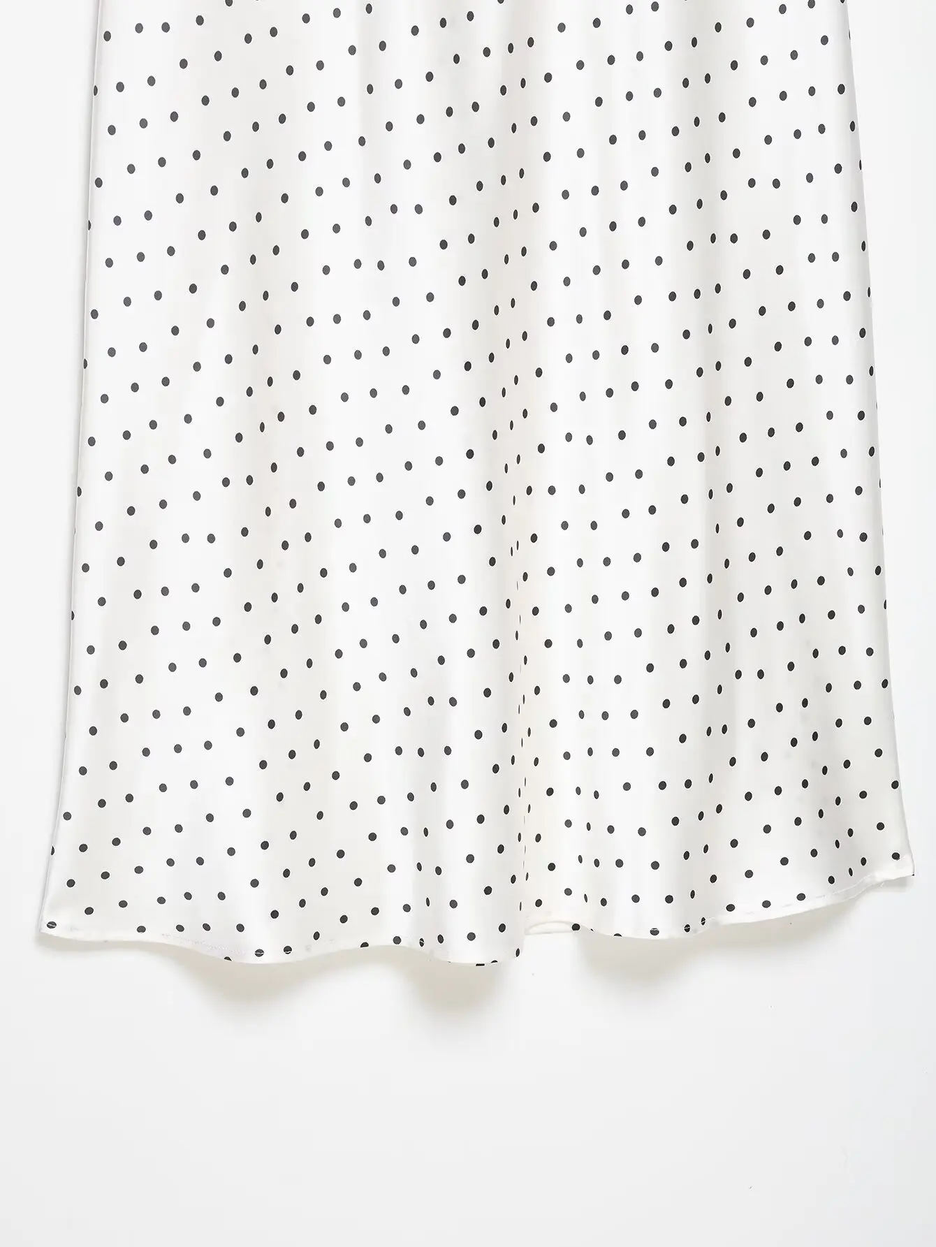 HH Women Elegant Polka Dot Satin Midi Skirt High Waist Silky Long Skirt Casual Daily Office Wear Retro Summer Streetwear