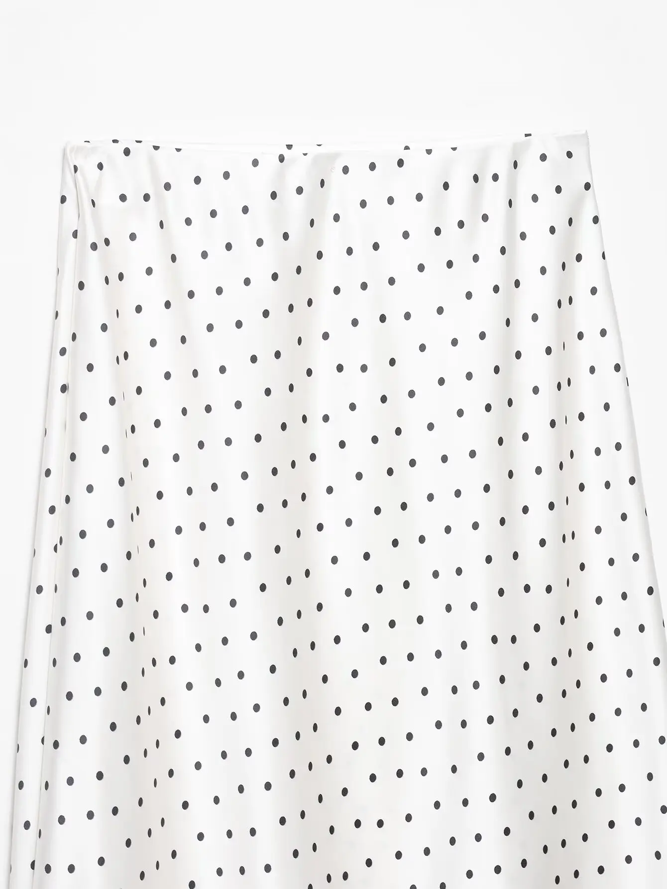 HH Women Elegant Polka Dot Satin Midi Skirt High Waist Silky Long Skirt Casual Daily Office Wear Retro Summer Streetwear