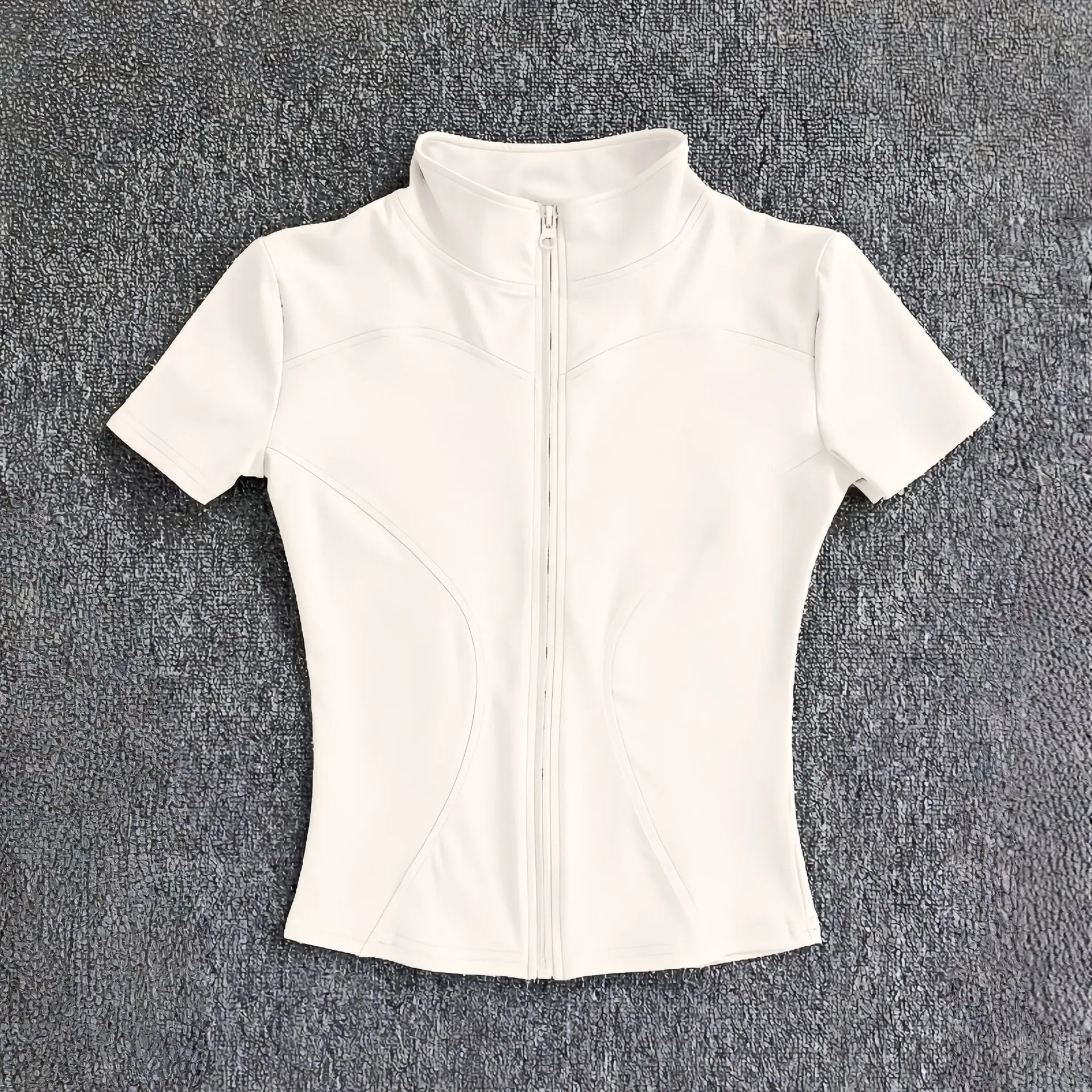 KIDCRKJ Slim Sports Women Yoga Coat Short Sleeve Zipper Tops Female Cycling Running Outfit Clothes Summer Sport Jacket
