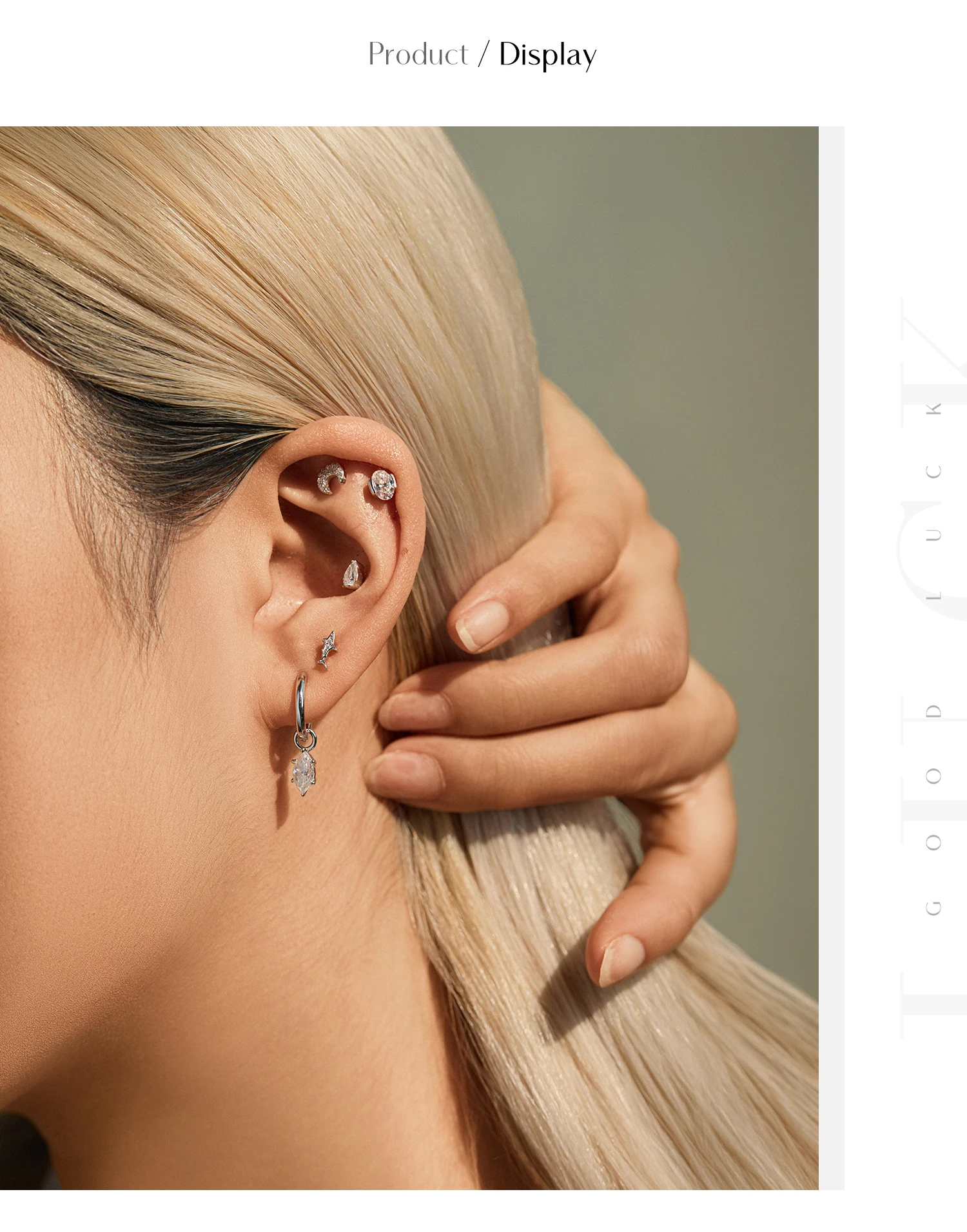 MODIAN D Color Oval Moissanite Heart Screw Helix Earrings Cartilage 925 Sterling Sliver Stud Earrings For Women Fine Jewelry