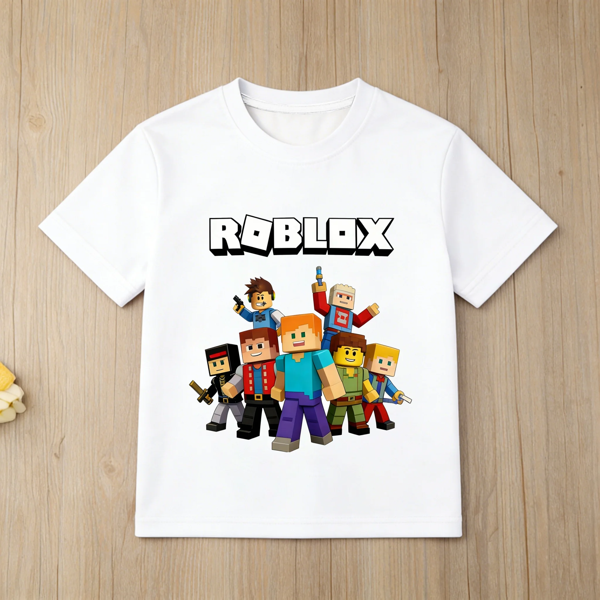 Roblox Cartoon Character Printed Cotton T Shirt for Boys Short Sleeve Kids Tops Soft Childrens T Shirt Roblox Game Tee