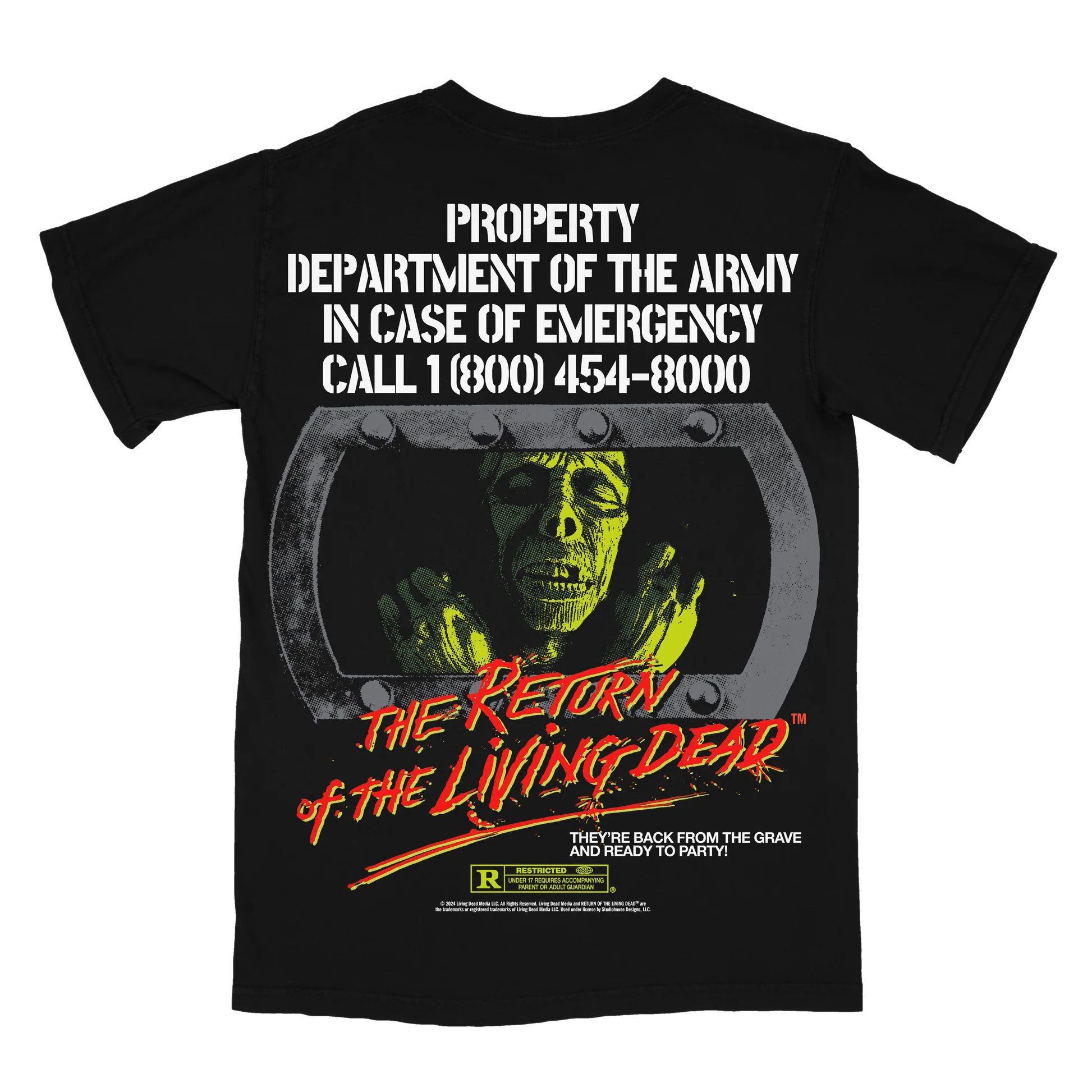 Return of The Living Dead T-Shirt Men's Vintage 80s Zombie Horror Print Classic Cult Graphic Short Sleeve Summer Streetwear Top