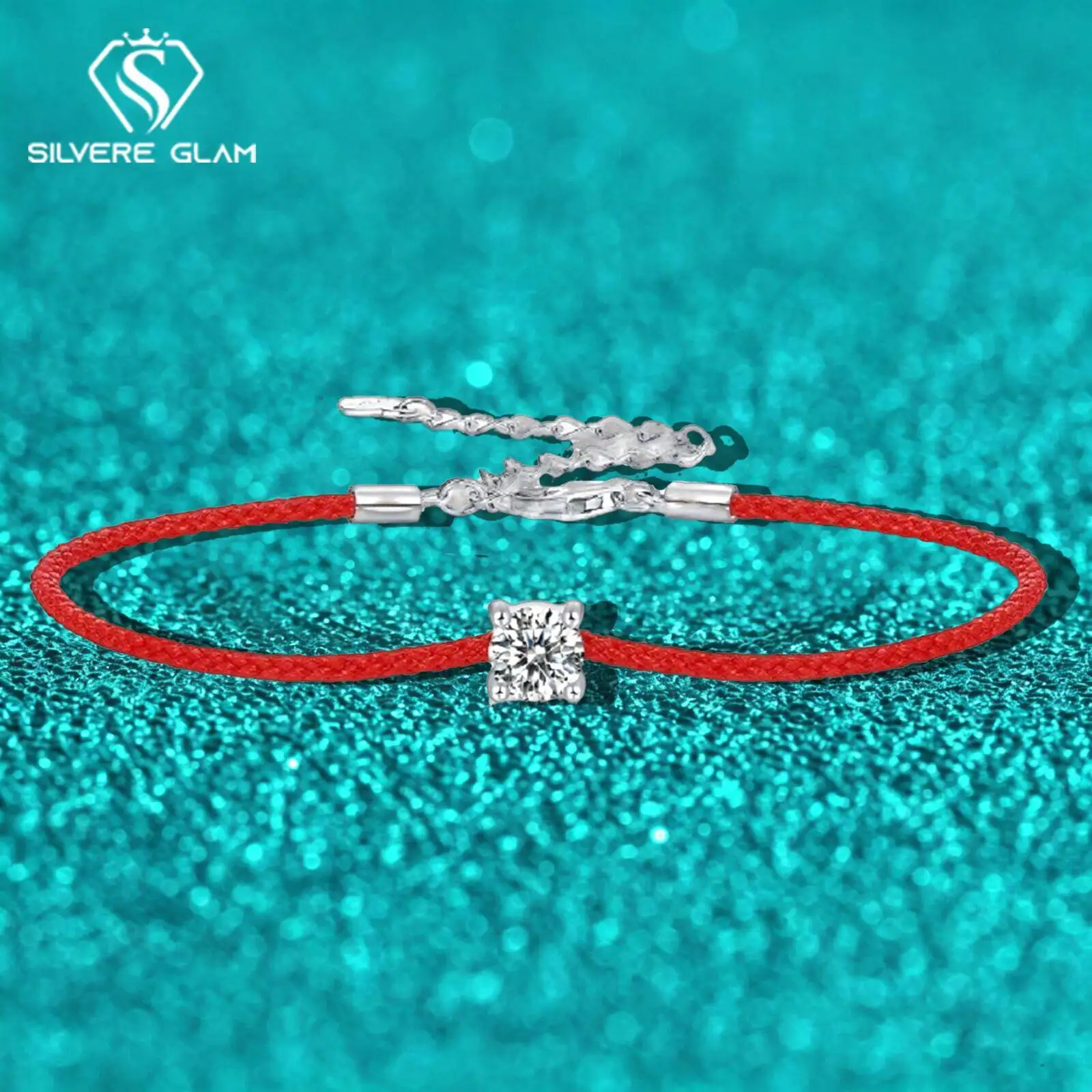 TY 0.5CT 925 Sterling Silver Moissanite Bracelet For Women Men Lucky Red String Bracelet 12constellation Bracelet Fine Jewelry