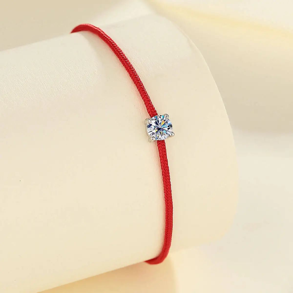 TY 0.5CT 925 Sterling Silver Moissanite Bracelet For Women Men Lucky Red String Bracelet 12constellation Bracelet Fine Jewelry
