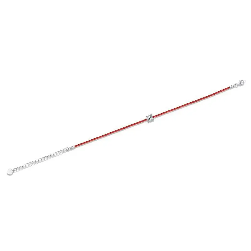 TY 0.5CT 925 Sterling Silver Moissanite Bracelet For Women Men Lucky Red String Bracelet 12constellation Bracelet Fine Jewelry