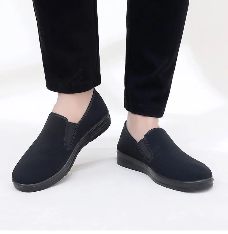 2026 New Fabric Shoes for Men's Work, Spring Travel, Breathable Flat Bottom, Non Slip Soft Soled Men's Shoes