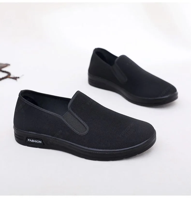2026 New Fabric Shoes for Men's Work, Spring Travel, Breathable Flat Bottom, Non Slip Soft Soled Men's Shoes