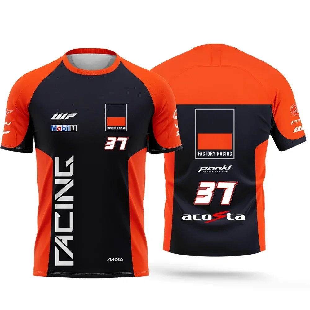 Pedro Acosta Summer Breathable Quick-Drying Motorcycle Race No. 37 Casual Short-Sleeved Sport T-Shirt for Men And Women