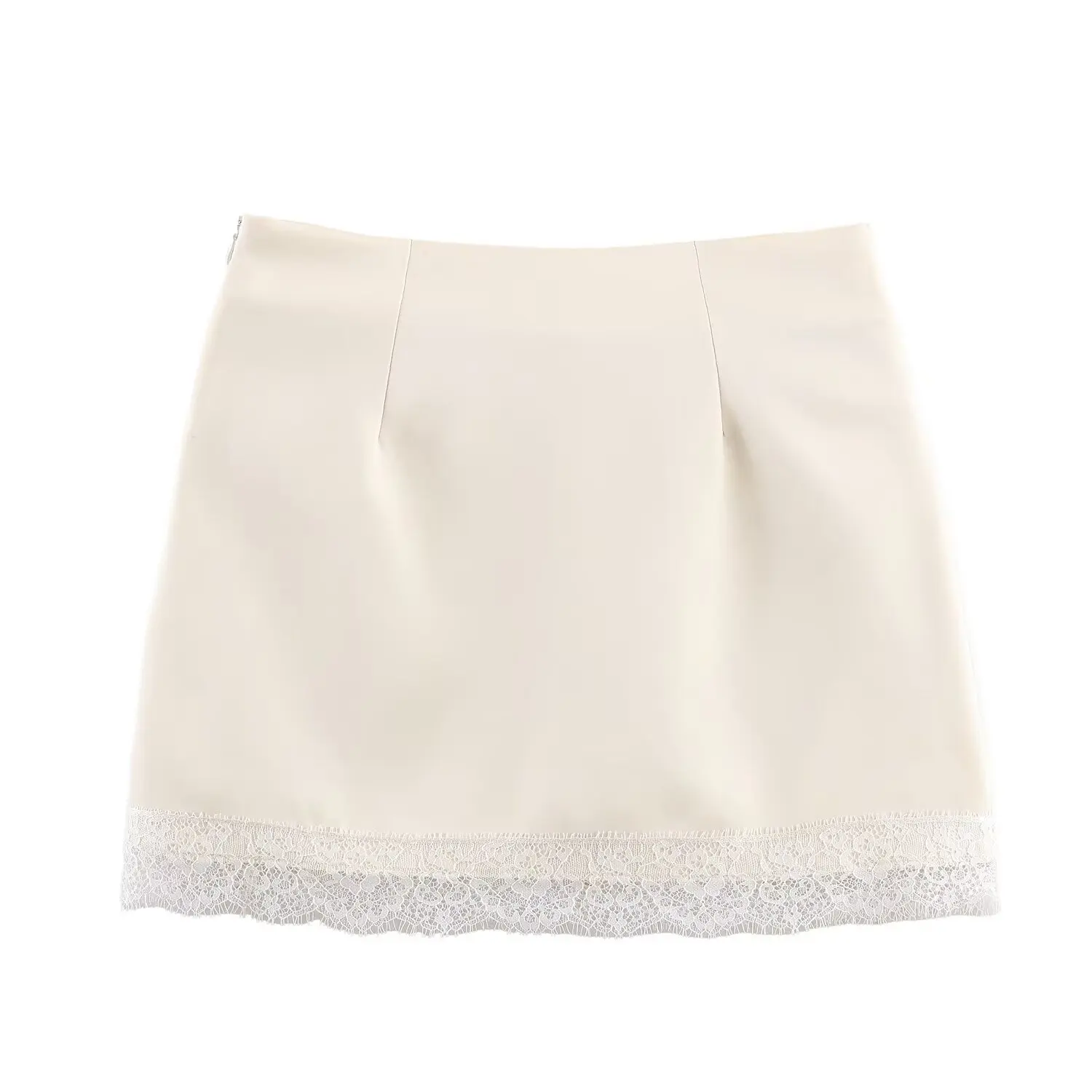 Koekop 2026 Women's Fashion Lace trim Skirt Pants Vintage High Waist Women's Chic Ladies Wipe Mini Skirt