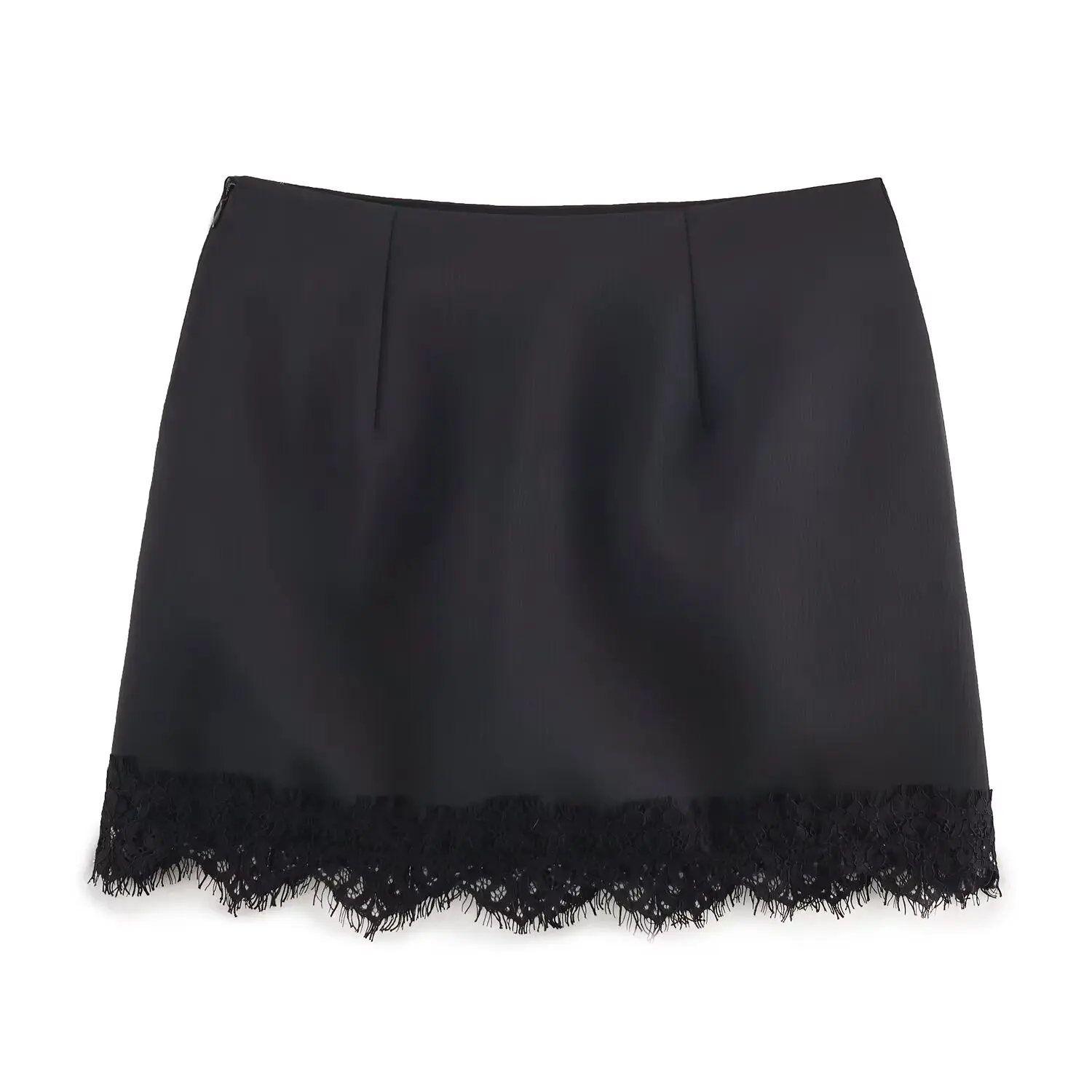 Koekop 2026 Women's Fashion Lace trim Skirt Pants Vintage High Waist Women's Chic Ladies Wipe Mini Skirt