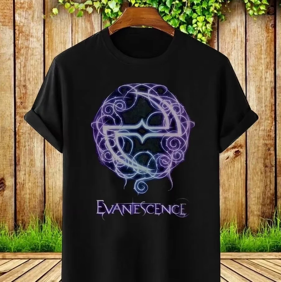 2026 New Evanescence Amy Lee Autograph Band Logo Graphic Print T-Shirt Men Women Fashion O-Neck Cotton Casual Tee Top Summer