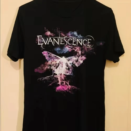 2026 New Evanescence Amy Lee Autograph Band Logo Graphic Print T-Shirt Men Women Fashion O-Neck Cotton Casual Tee Top Summer