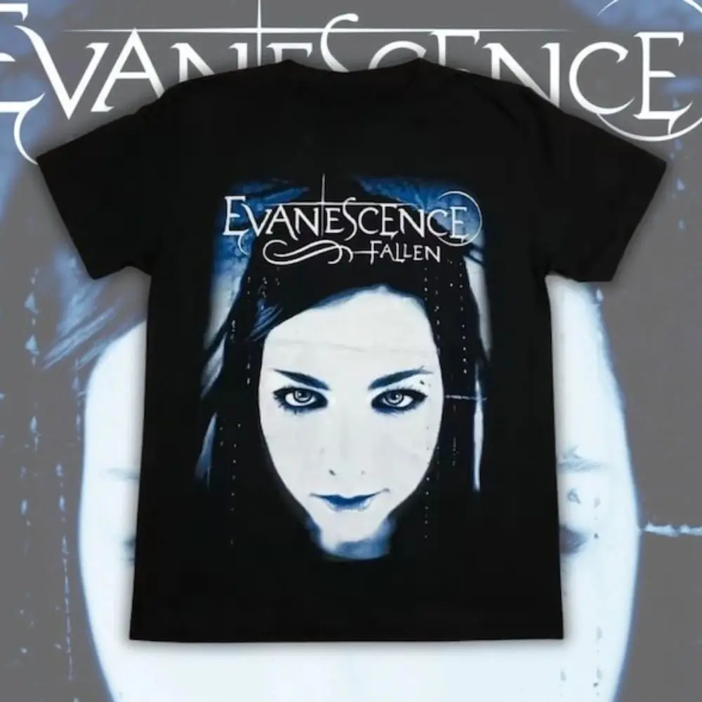 2026 New Evanescence Amy Lee Autograph Band Logo Graphic Print T-Shirt Men Women Fashion O-Neck Cotton Casual Tee Top Summer