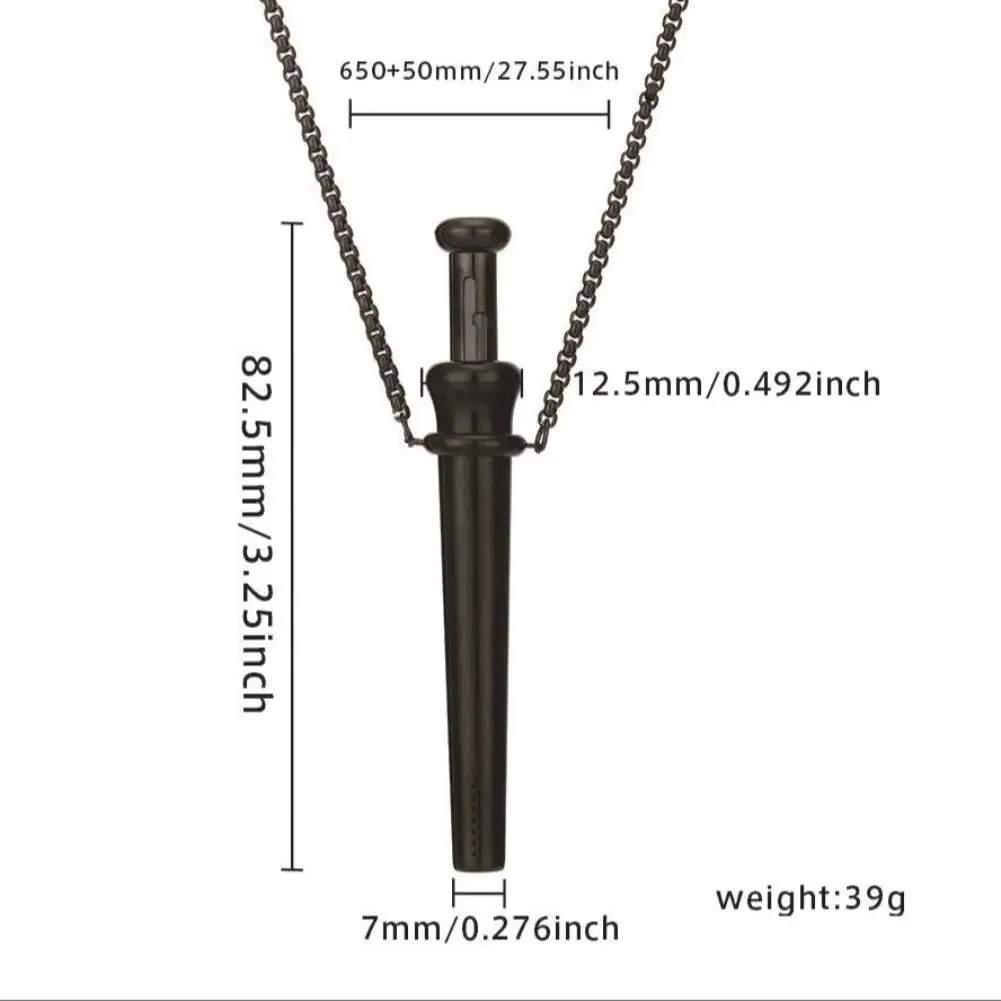 MaiLun Large Size Anxiety Breathing Necklace 82.5mm Stainless Steel Meditation Pendant Stress Relief Quit Vaping Calm Tool