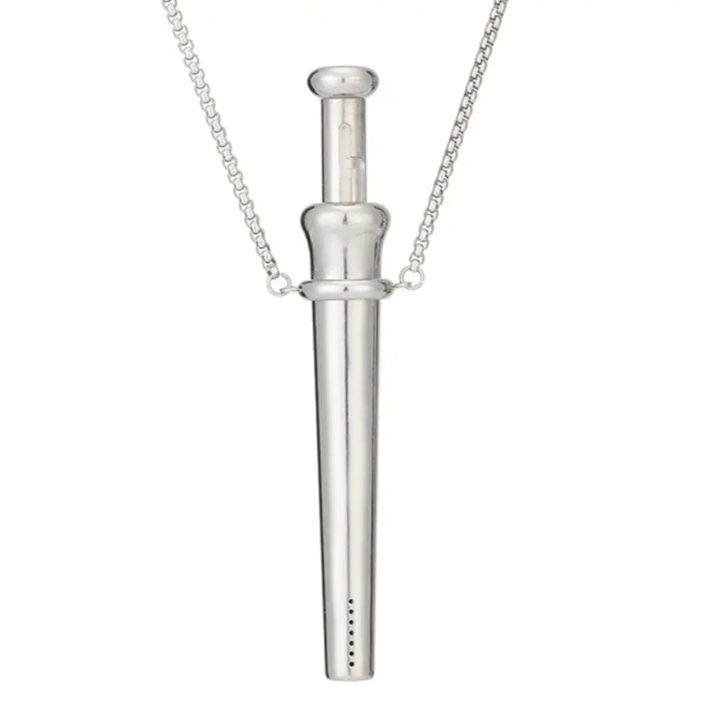 MaiLun Large Size Anxiety Breathing Necklace 82.5mm Stainless Steel Meditation Pendant Stress Relief Quit Vaping Calm Tool