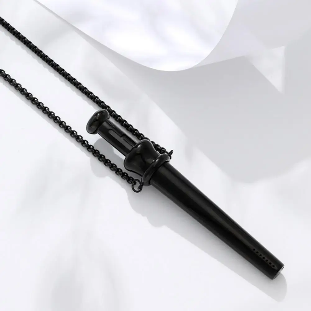 MaiLun Large Size Anxiety Breathing Necklace 82.5mm Stainless Steel Meditation Pendant Stress Relief Quit Vaping Calm Tool