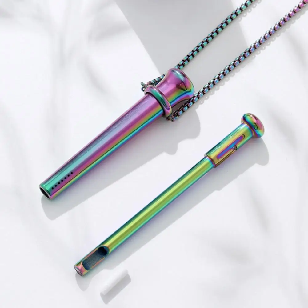 MaiLun Large Size Anxiety Breathing Necklace 82.5mm Stainless Steel Meditation Pendant Stress Relief Quit Vaping Calm Tool