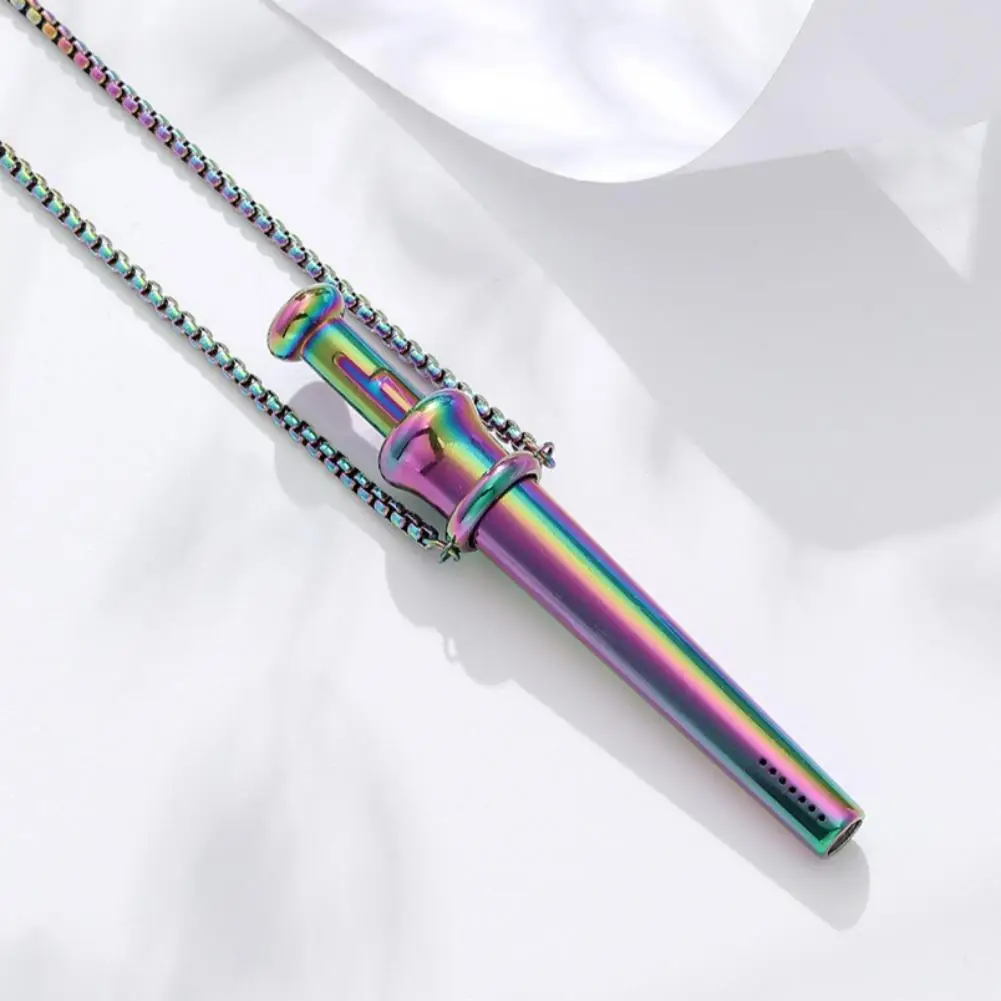 MaiLun Large Size Anxiety Breathing Necklace 82.5mm Stainless Steel Meditation Pendant Stress Relief Quit Vaping Calm Tool
