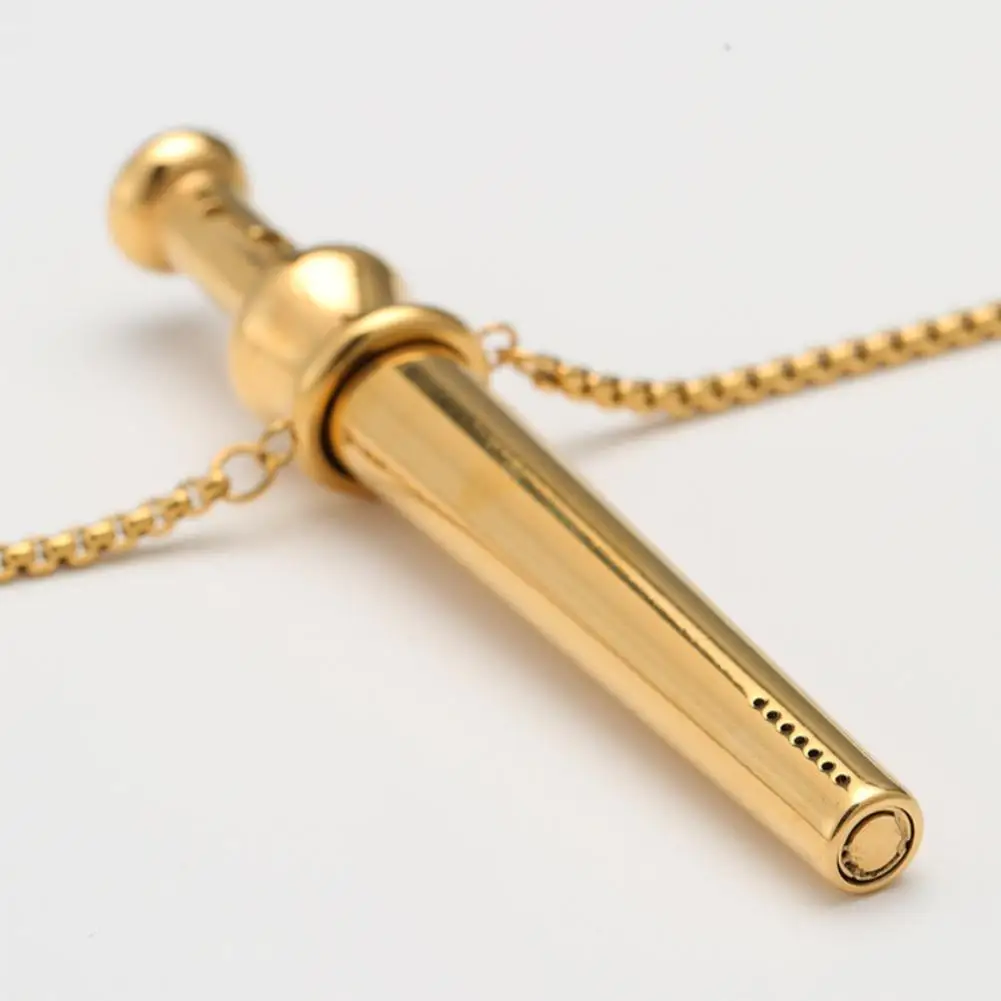 MaiLun Large Size Anxiety Breathing Necklace 82.5mm Stainless Steel Meditation Pendant Stress Relief Quit Vaping Calm Tool