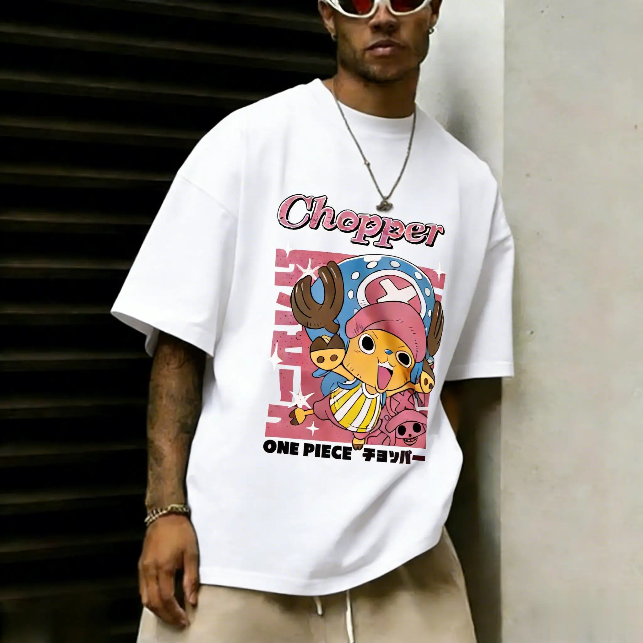 One Piece Chopper Anime Printed T-shirt Men's and Women's T-shirt Men's Top Sports T-shirt Men's T-shirt Summer Tee 2026 New