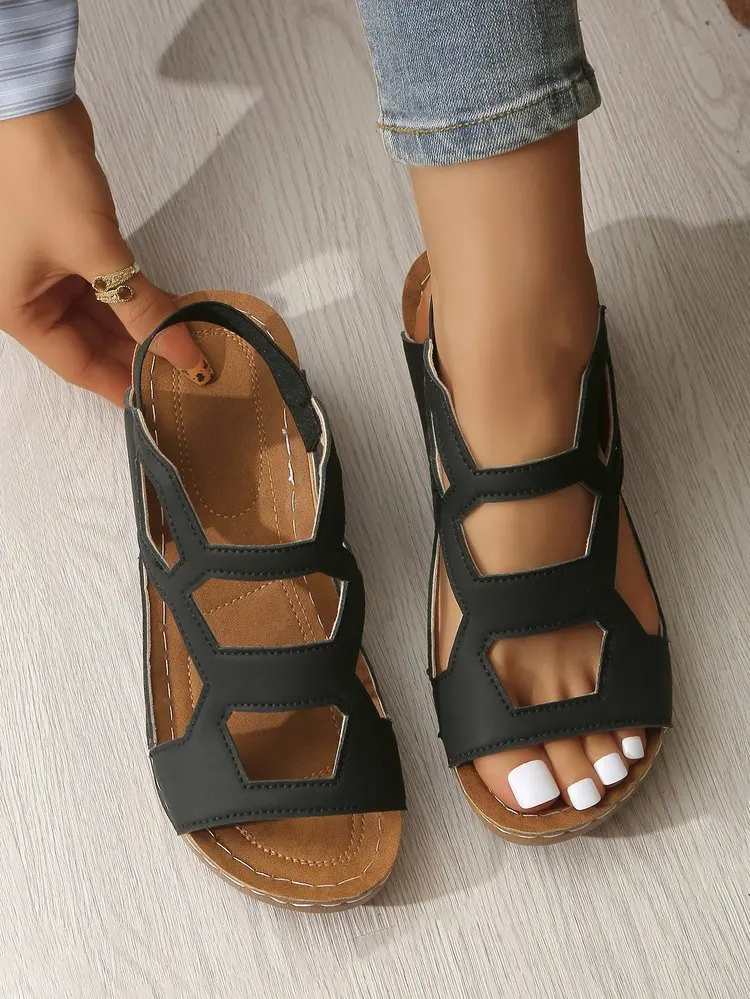 Women Sandals 2026 New Summer Beach Sandals Women Casual Wedges Footwear Summer Shoes Soft Heeled Sandals Woman