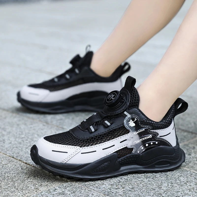 Fashion Mesh Kids Running Shoes Youngsters Teens Casual Walking Students Sneakers Breathable Soft Children Outdoor Sports Tennis