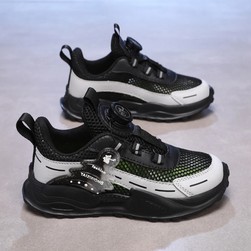 Fashion Mesh Kids Running Shoes Youngsters Teens Casual Walking Students Sneakers Breathable Soft Children Outdoor Sports Tennis