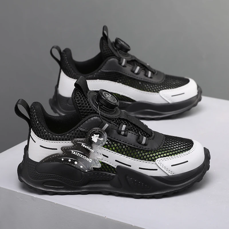 Fashion Mesh Kids Running Shoes Youngsters Teens Casual Walking Students Sneakers Breathable Soft Children Outdoor Sports Tennis