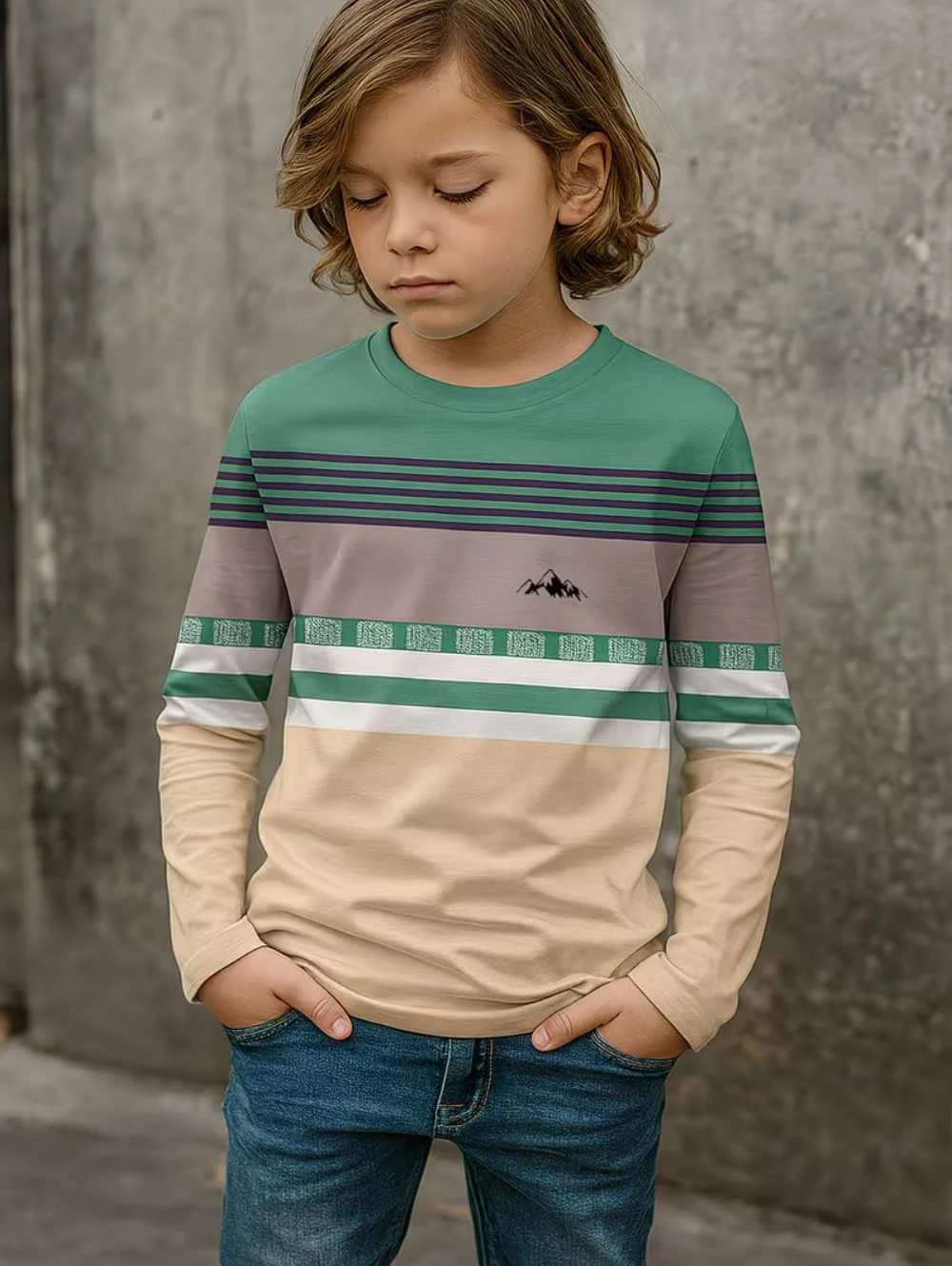Kids Clothes Boys Tshirt Long Sleeve 3D Striped Print Kids Spring Fall Clothes Casual Simplicity O-Neck Children's Clothing Tops