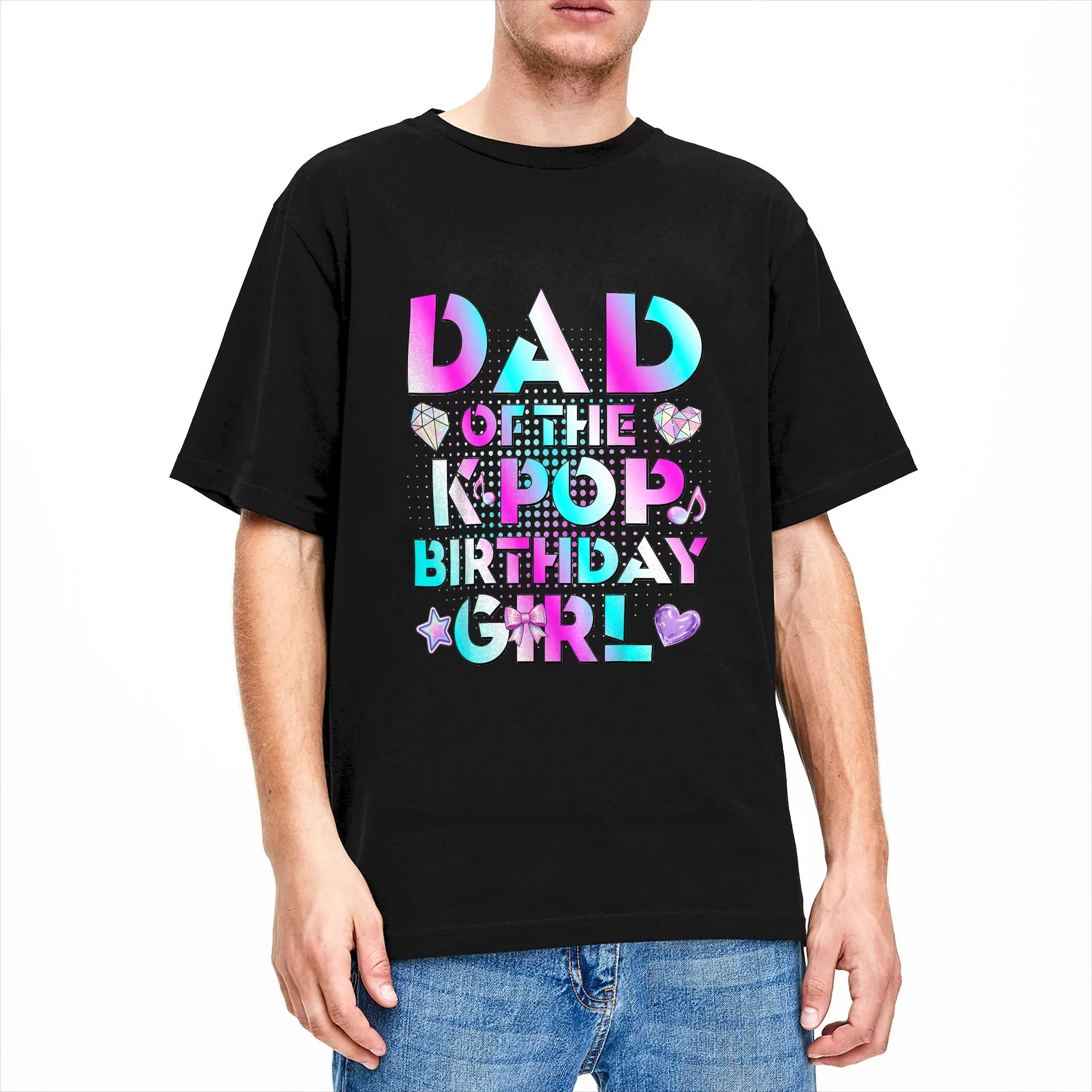 Dad of The K Pop Birthday T-Shirt Mens  Vintage T Shirts Summer Crew Neck Fashion Tees Print Oversize Clothes