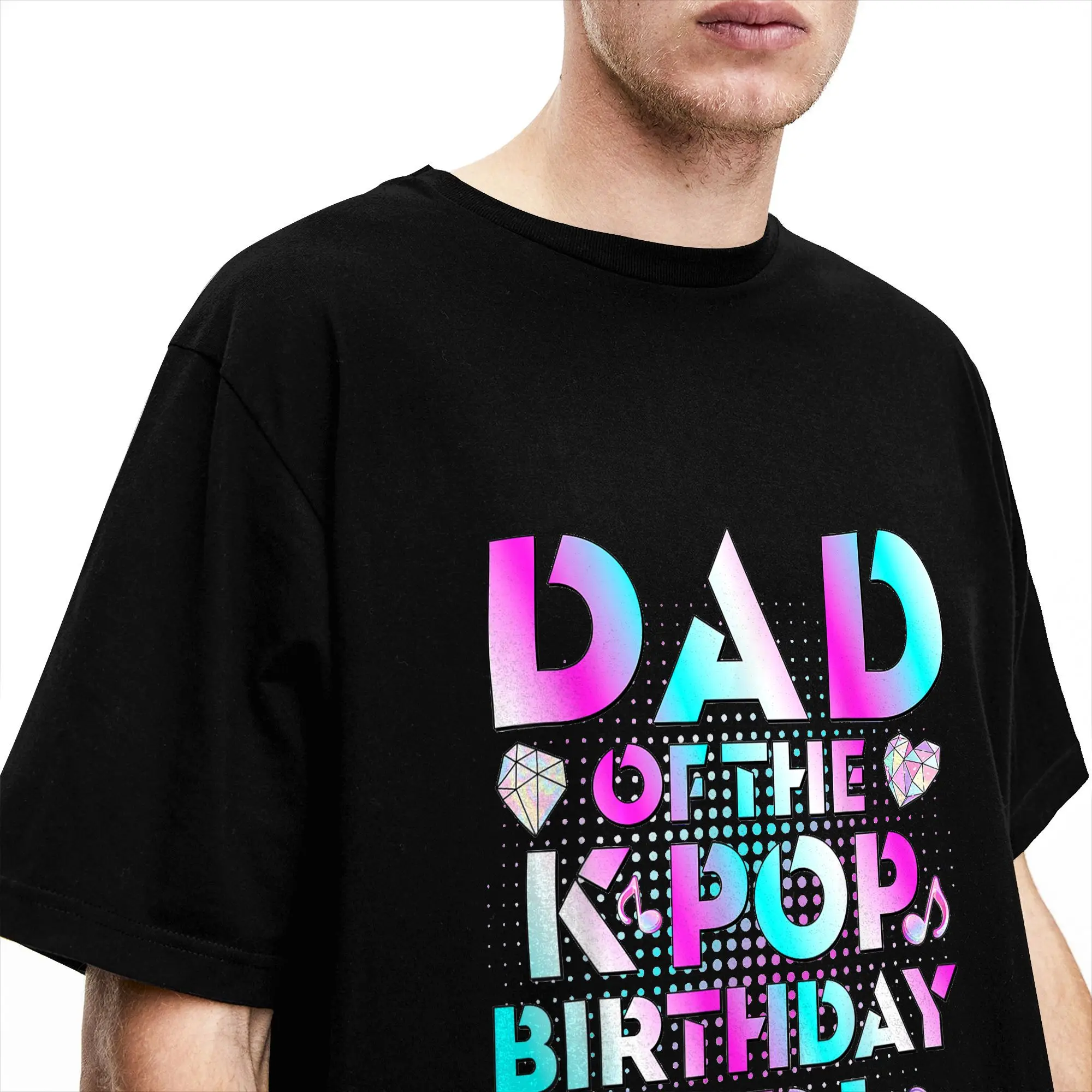 Dad of The K Pop Birthday T-Shirt Mens  Vintage T Shirts Summer Crew Neck Fashion Tees Print Oversize Clothes