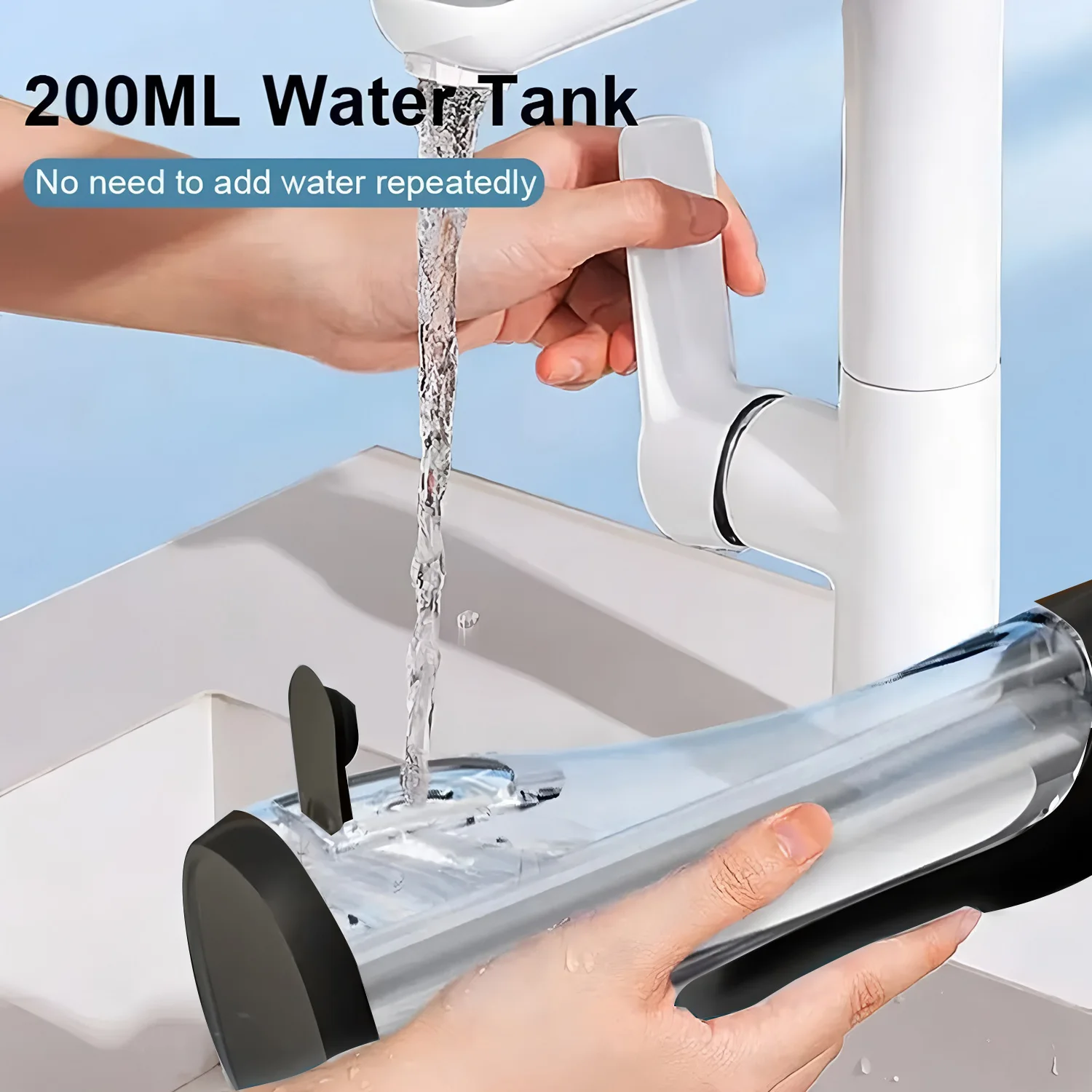 Water Floss Portable Cordless F18 Water Flosser 3 Cleaning Modes Waterproof Rechargeable Water Cleaner 4 Nozzles Clean Gums