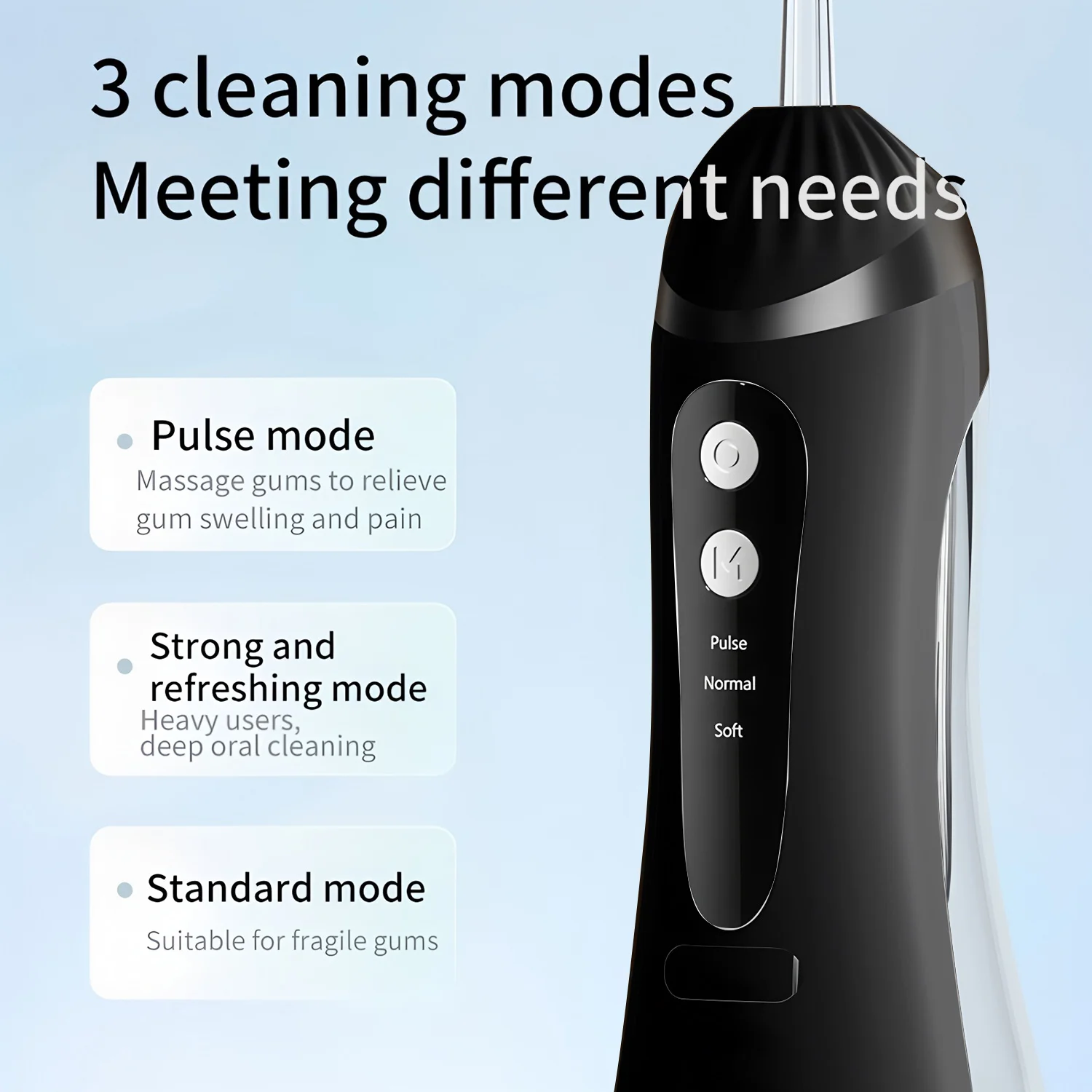 Water Floss Portable Cordless F18 Water Flosser 3 Cleaning Modes Waterproof Rechargeable Water Cleaner 4 Nozzles Clean Gums