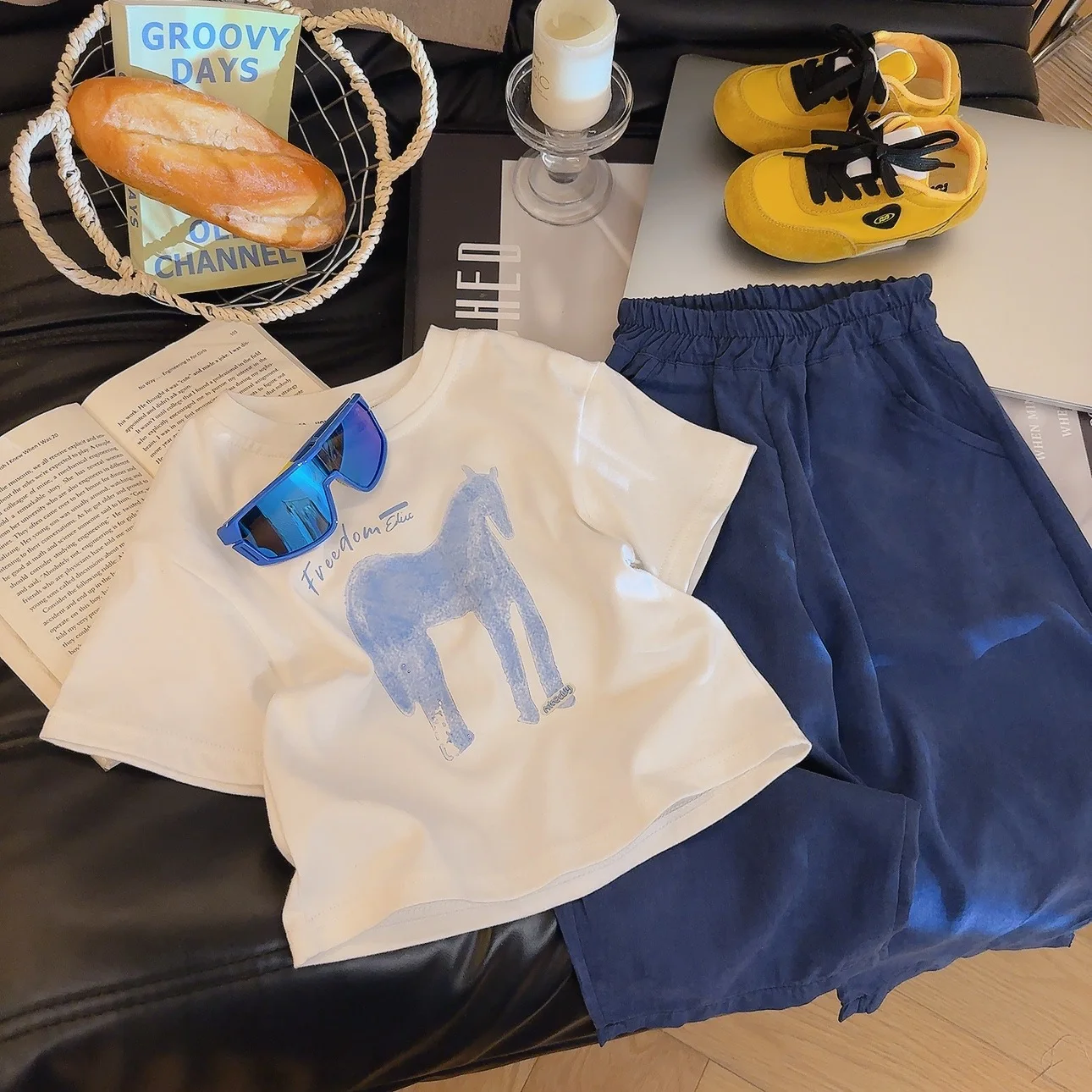 1-10Y Summer Kids T-Shirt Cartoon Print Short Sleeves Kids Tops and T-Shirts Cute Soft Cotton Breathable Children Clothing