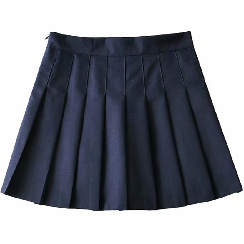 Hot Sale Summer Female Classic Pleated Skirts Girls Solid Color Thin JK Skirts Lady Korean Fashion High Waist A-line Skirts