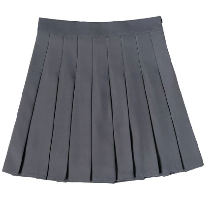 Hot Sale Summer Female Classic Pleated Skirts Girls Solid Color Thin JK Skirts Lady Korean Fashion High Waist A-line Skirts