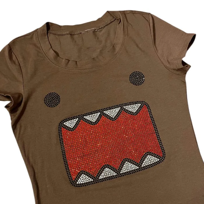 Y2k Girl's Personalized Rhinestone Short Sleeved Fashionable T-shirt, Camisole Vest, Vintage Tama Jun Rhinestone Top Wholesale