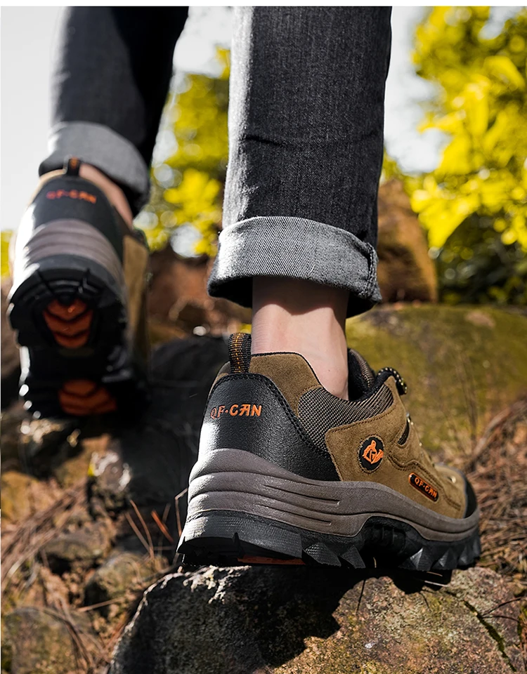 Winter Casual Shoes Men Leather Comfortable Walkng Shoes Autumn Classic Outdoor Sneakers Women High Top Hiking Sneakers Lace Up