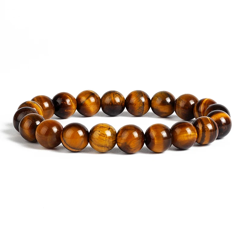 Yellow Tiger Eye Bead Stretch Bracelet 4-14mm Natural Stone Reiki Healing Crystal Vitality Charm Good Luck Jewelry For Men Women