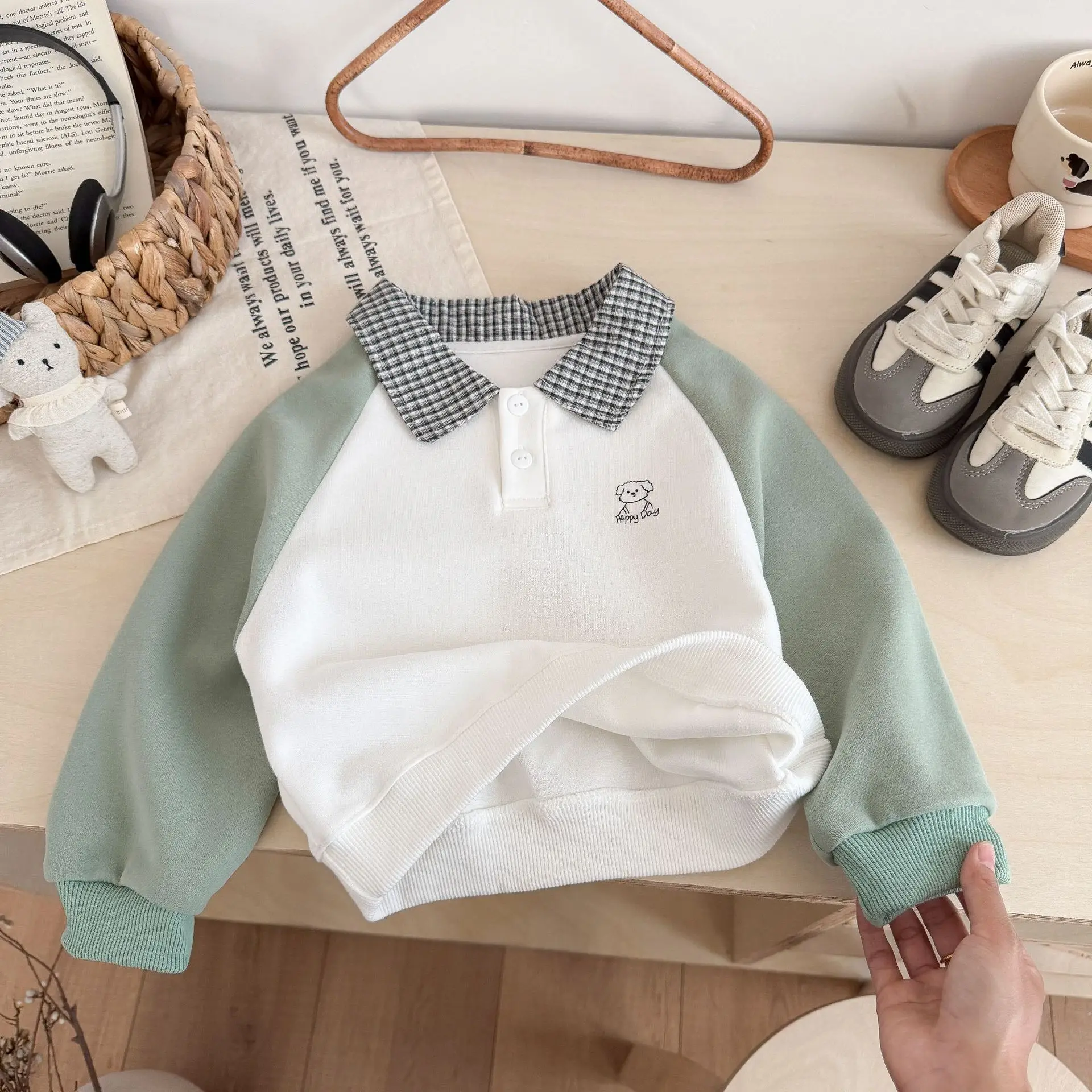 Fashion Boys Sweatshirt Casual Spring Leisure Polo T-shirt Tops